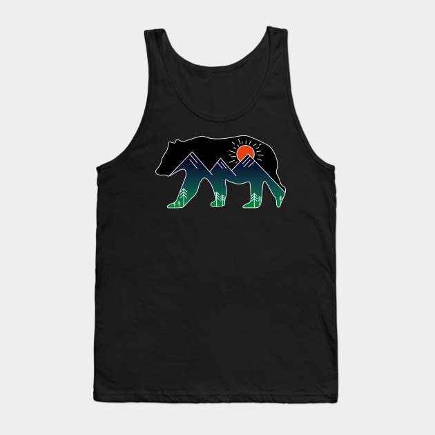 Bear Mountain, Mountains inside a bear Black Tank Top by JDP Designs